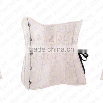 Hot sale heavy brocade fabric full steel boned tight lacing back support corset
