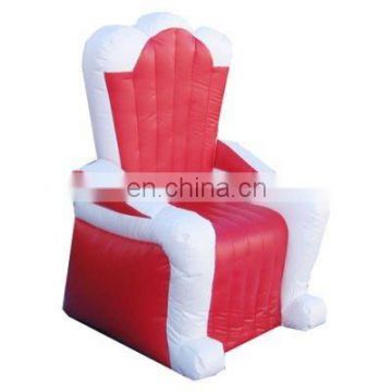 White and red inflatable throne chair