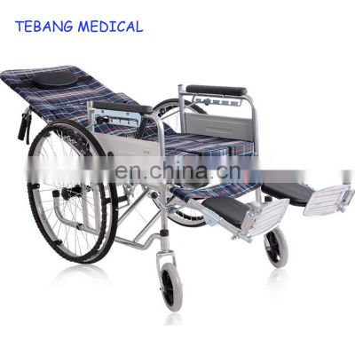 Most economic and durable reclining manual toilet wheelchair