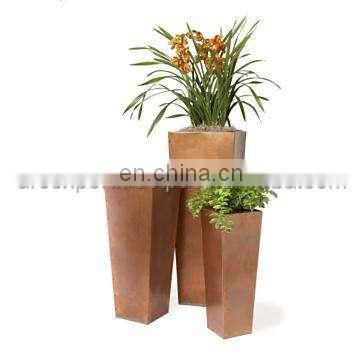 copper plated tall metal planters