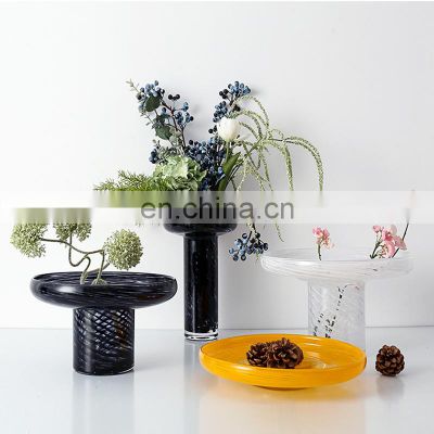Modern luxury transparent clear home decoration accessories glass flower vases