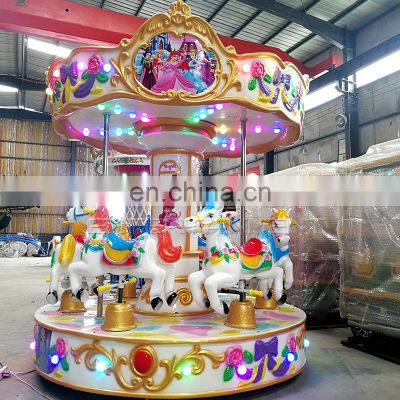 Factory direct supply fairground kids ride small carousel ride backyard carousel for sale