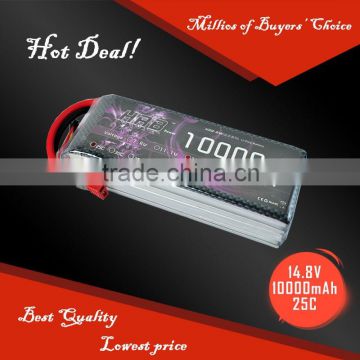 HRB 4S 14.8V 10000mah 25C rechargable battery lipo for RC Helicopter Car Pack