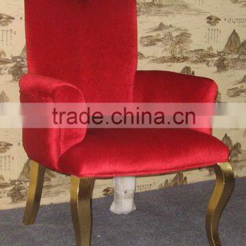 Royal gold frame red velvet hotel chair XYD084