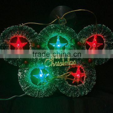 USB Powered Mini X'mas Christmas Wreath frive rings