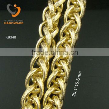 20.1mm length light gold double rope chain