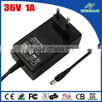 EU Plug Switching Power Adapter 36V 1A AC Power Supply For Air Purifier