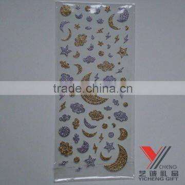 high quality good pvc glitter sticker