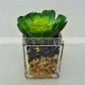 New Product Fast Delivery Artificial Plant with Little Glass pot
