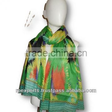 100% fancy printed cotton scarf 2014