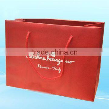 Rectangle printed red paper shopping bag