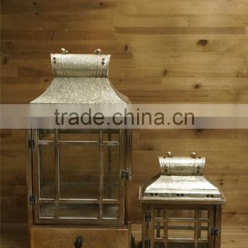 Wholesale Price Garden Lanterns Outdoor Wooden Hanging Candle Holders