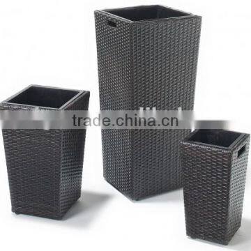 rattan garden furniture square plant pots outdoor planters