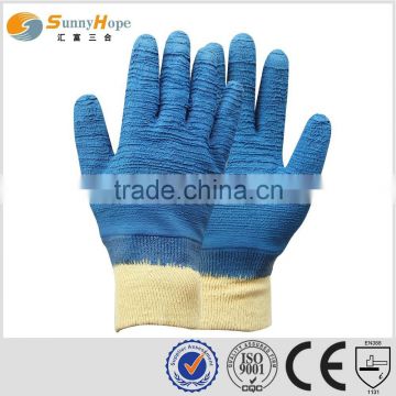 SUNNYHOPE blue Latex Coated safety liner work Gloves