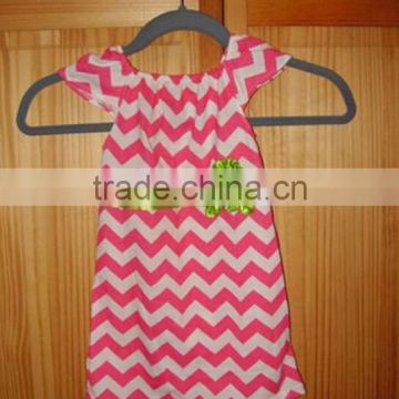 Baby Girls Pillowcase Chevron Stripe Tied Neck Dresses Girls Summer Dresses