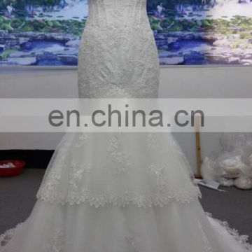 EBX-53 Backless lace and two layer skirt wedding dress