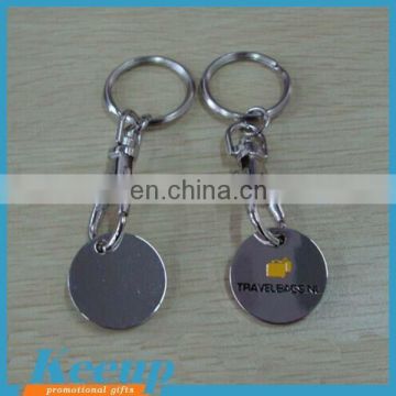 Simple Customized Promotional Trolley Token Keychain With Personalized Logo