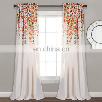 High quality modern  printed curtain with floral design