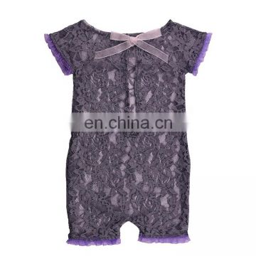 Summer newborn short sleeve lace romper photo prop baby bodysuit romper