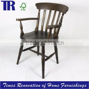 wood chair, antique side chair, wood curved back side chair