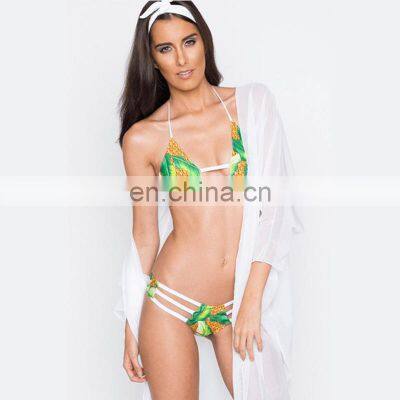 Halter Neck Pineapple bikini split Swimsuit Women Swimwear Bathing Suits Set