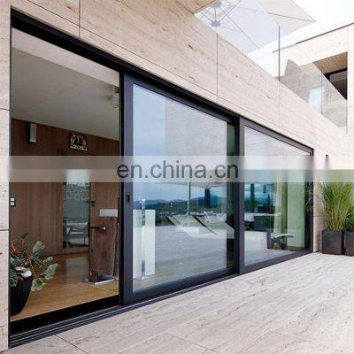 Aluminium frame latest design stainless steel track double glass sliding aluminum doors