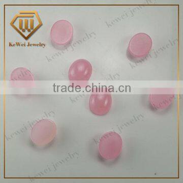 Hot sale Gemstone Oval Shape Pink Glass Bead