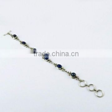 Classy Design Lapis 925 Sterling Silver Bracelet, Handmade Silver Jewellery, Online Silver Jewellery