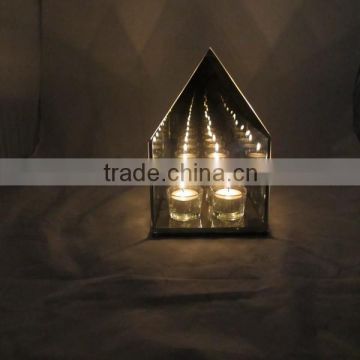 infinity lights,infinity mirror for household concept,house shaped candle holder
