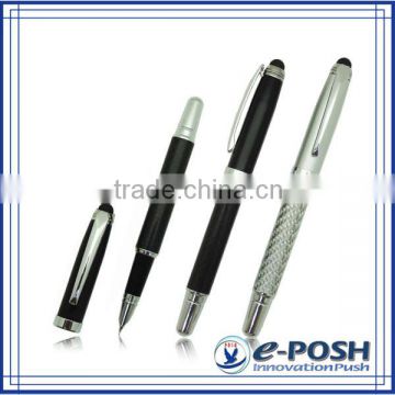 Luxury advertising carbon fiber fountain pen with stylus