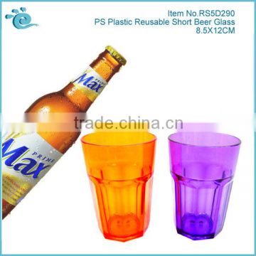PS Plastic Reusable Short Beer Glass