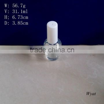 cheap round 30ml glass nail polish bottles with brush cap