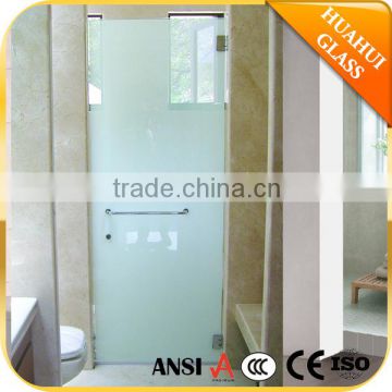 Clear 3/8" glass door frameless single hinged shower doors