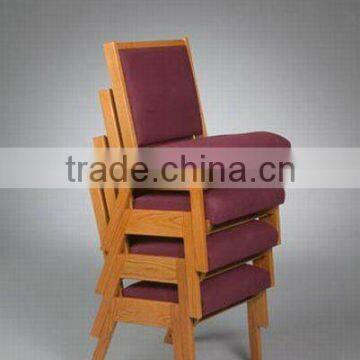 Solid Oak wood Church stacking chair