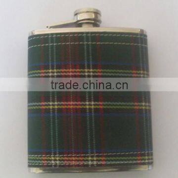 6oz Stainless Steel Hip Flask With Leather Covered