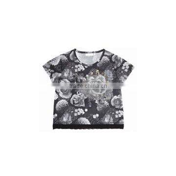 custom logo imprinted girls black flower top boys33