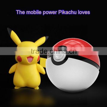 2016 hot selling 10000mah pokemon power bank pokeball power bank