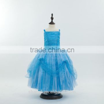 Latest design Occident Cinderella princess dress spaghetti strap dress girls cosplay dresses