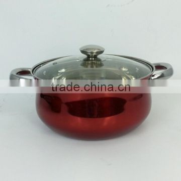 10pcs Colorful Soup Pot ss Pot With Glass Lid And Ear Handle Of Stainless Steel Cookware Set