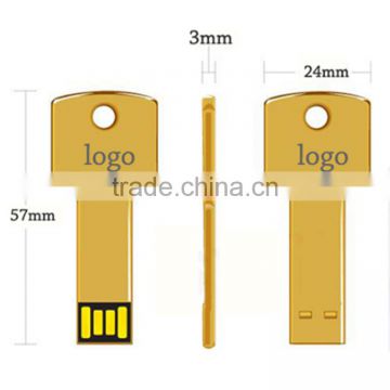 Custom Engraved Logo Key Shaped USB Stick 4GB Capacity