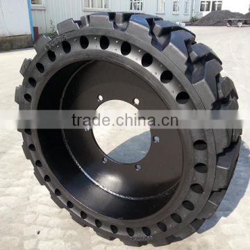tyre factory in china produce solid tire with wheel for bobcat skidsteer