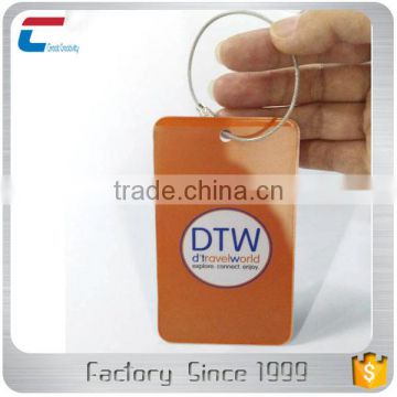 wholesale custom plastic travel thermal film luggage baggage tags with name card inserted