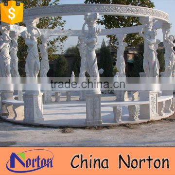China hand carved large outdoor white marble gazebo NTMG-271S