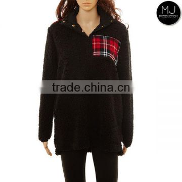 Women plus size winter fleece monogrammed pullover wholesale