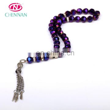 Hot sale 33 pcs Faceted Glass oval beads dubai gold jewelry bracelet
