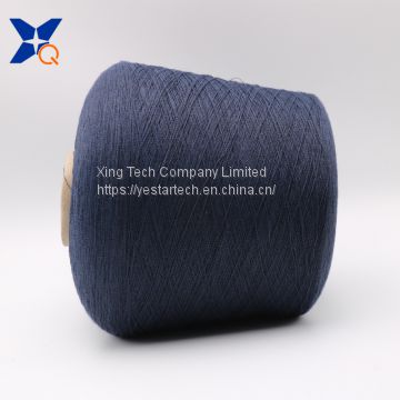 dark blue 0.035 micron stainless steel fine wire twist with Ne32/2ply combed cotton yarn for knitting touchscreen glove-XT11105