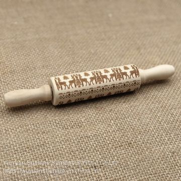 Laser Printing Wooden Rolling Pin,Made of Chinese Cherry