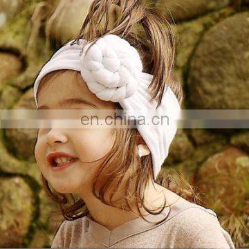 Baby Kids Girl Knitted headband Toddler Solid color soft Hair bands Elastic Hairbows Autumn Winter 12Colors