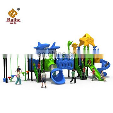 Safety playground equipment kids customized design outdoor playground plastic slide and swing set
