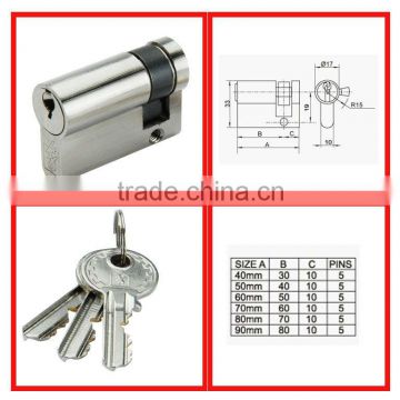 High Quality half Brass lock cylinder with Competitive Price